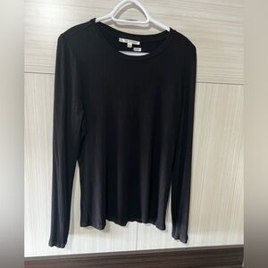 Cyrus Black Ribbed Long Sleeve Top - XL